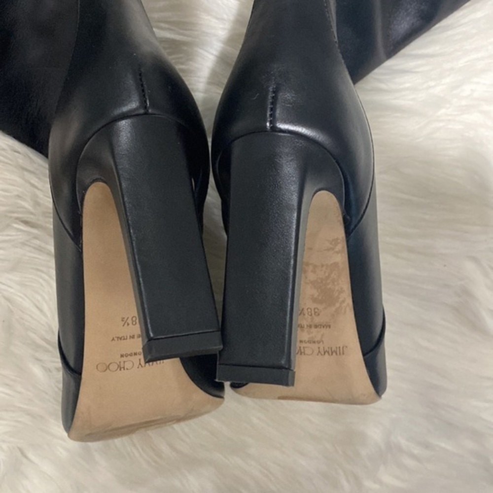 Jimmy Choo Shiny calfskin Mahesa 85 Knee high boots size 38.5 - Picture 9 of 13